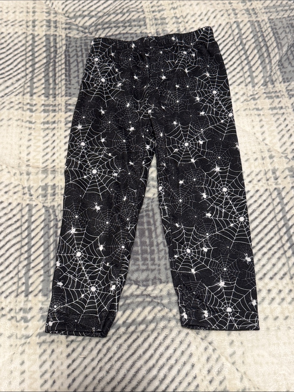 Kids Black Spiderweb Print Pants Halloween